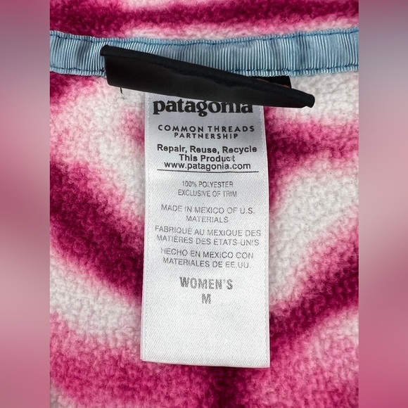 Patagonia Womens Medium Lightweight Synchilla Snap T Fleece Pullover Tie Dye EUC - Picture 7 of 10